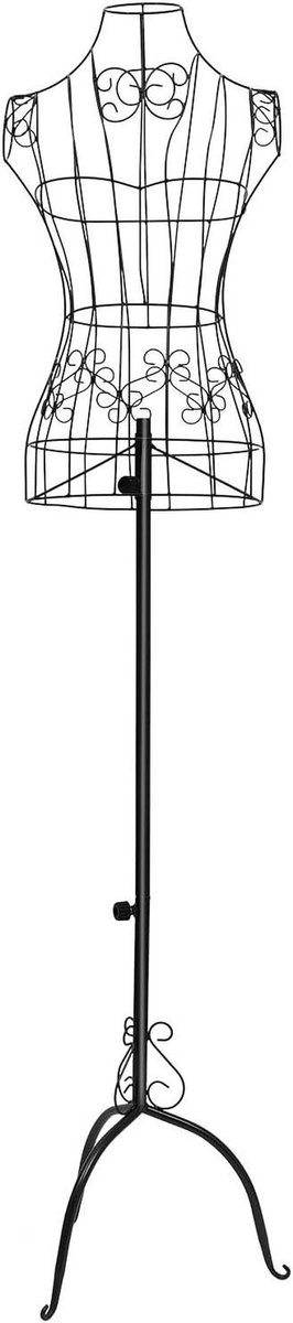 Etalagepop Dames - Kledingvorm Standaard - Kleding Presenteren - In Hoogte Verstelbaar - 140-160 cm - Zwart