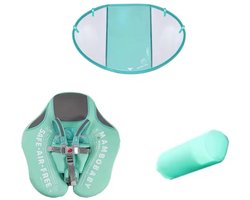 mambo baby chest float groen - Mambo baby - baby float - Baby drijfband met schaduwscherm en voetensteun - Baby float - Zwemtrainer - Niet opblaasbaar