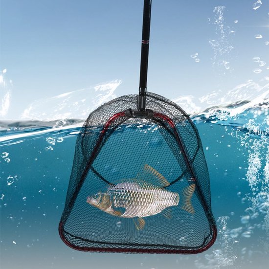 Visnet Hoofd - Vangnet Kop - Buiten Vissen - Inklapbaar Drijvend Ontwerp - 38 cm - Zilverkleurig — afbeelding 3