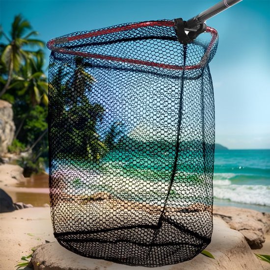 Visnet Hoofd - Vangnet Kop - Buiten Vissen - Inklapbaar Drijvend Ontwerp - 38 cm - Zilverkleurig — afbeelding 4