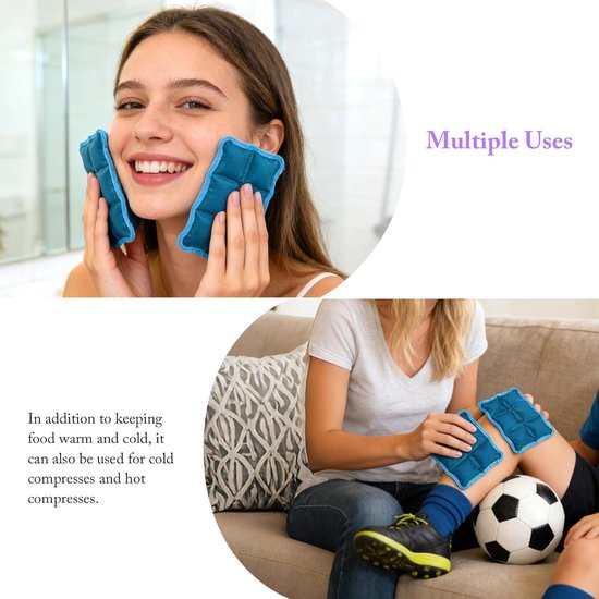 Herbruikbaar Koelelementen Flexibel - Koelmat voor Lunchbox en Koelbox / Koeltas - Platte, Kleine en Mini Vrieselementen voor Reis, Picknick en Kamperen - Compacte Gel Koelelementen - 4 Stuks - Blauw - SOLLBRY® — afbeelding 4