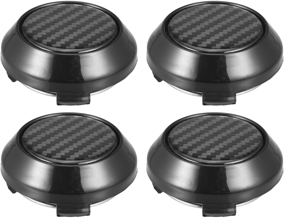 Dailygoods- Wielcentrumdopjes 4 Stuks - Universele Velgen - Buitendiameter 65mm - Binnendiameter 59mm - Duurzaam Plastic - Carbon Fiber Patroon - Velgcenterdop