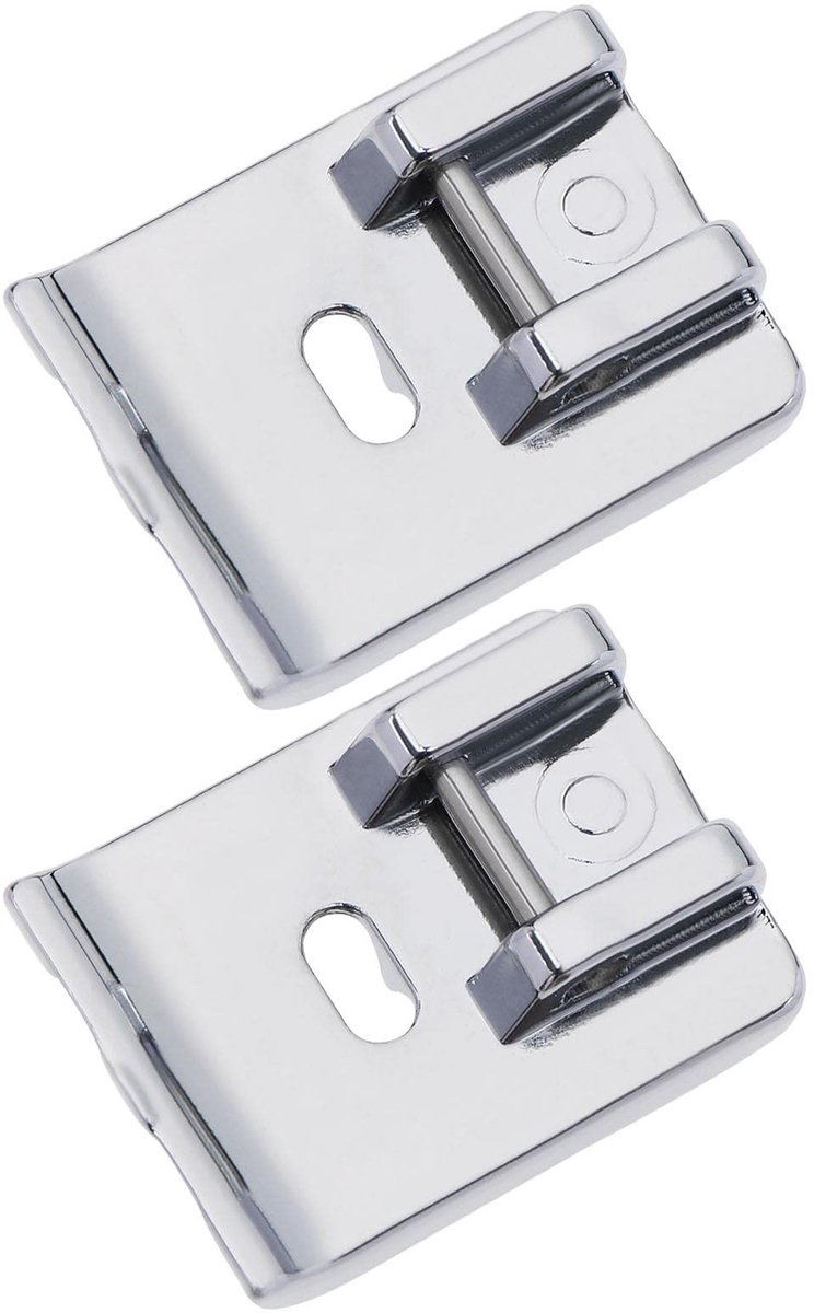 Dailygoods- Presser Voet 2 Stuks - Universele Naaivoet - Metalen Accessoires - Eenvoudig te Installeren - Geschikt voor Thuisnaaimachines - Interface Grootte 6mm