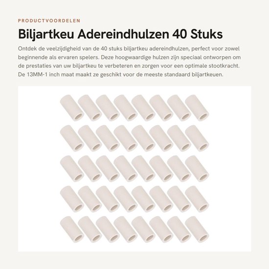 By shayne - Biljartkeu Adereindhulzen - 40 Stuks - Gemakkelijk te bevestigen - 13MM-1 inch - Cue Tips - Accessoires voor biljartspellen - Geschikt vo. van By Shayne — afbeelding 5