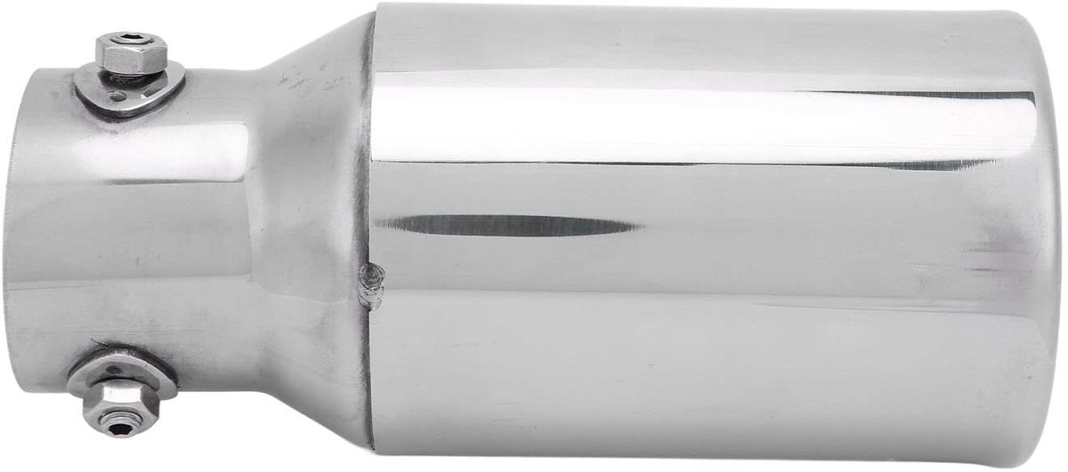 Dailygoods- Uitlaattip Roestvrij Staal - Universeel - Inlaatdiameter 60 mm - Uitlaatdiameter 89 mm - Totale lengte 190 mm - Duurzaam en Gepolijst - Uitlaatpijp