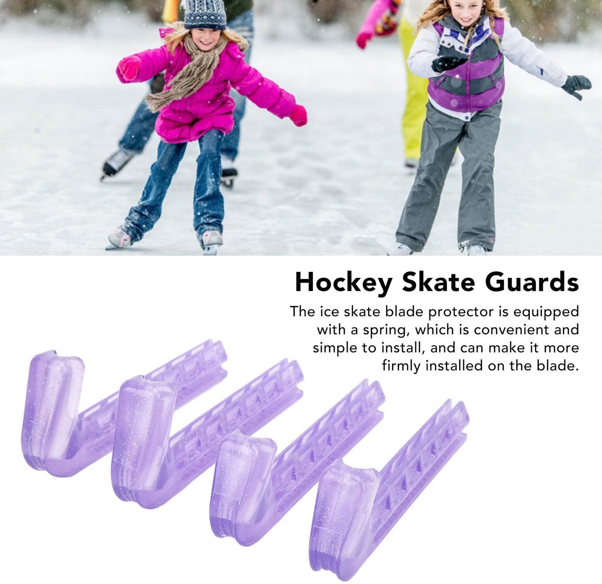 Dailygoods- Schaatsbeschermers Verstelbaar - Schaatsmesbeschermer - Siliconenmateriaal - Stabiele Installatie - Duurzaam - Geschikt voor Kunstschaatsen - Skatehoes