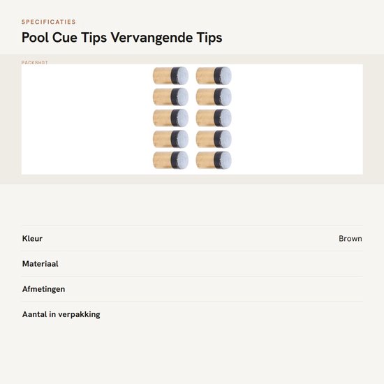 Allecto - Pool Cue Tips - Vervangende Tips voor Biljart en Snooker - 10mm Koper PU Leer - 10 Stuks - Biljartaccessoires - Duurzaam en Betrouwbaar van Allecto — afbeelding 2