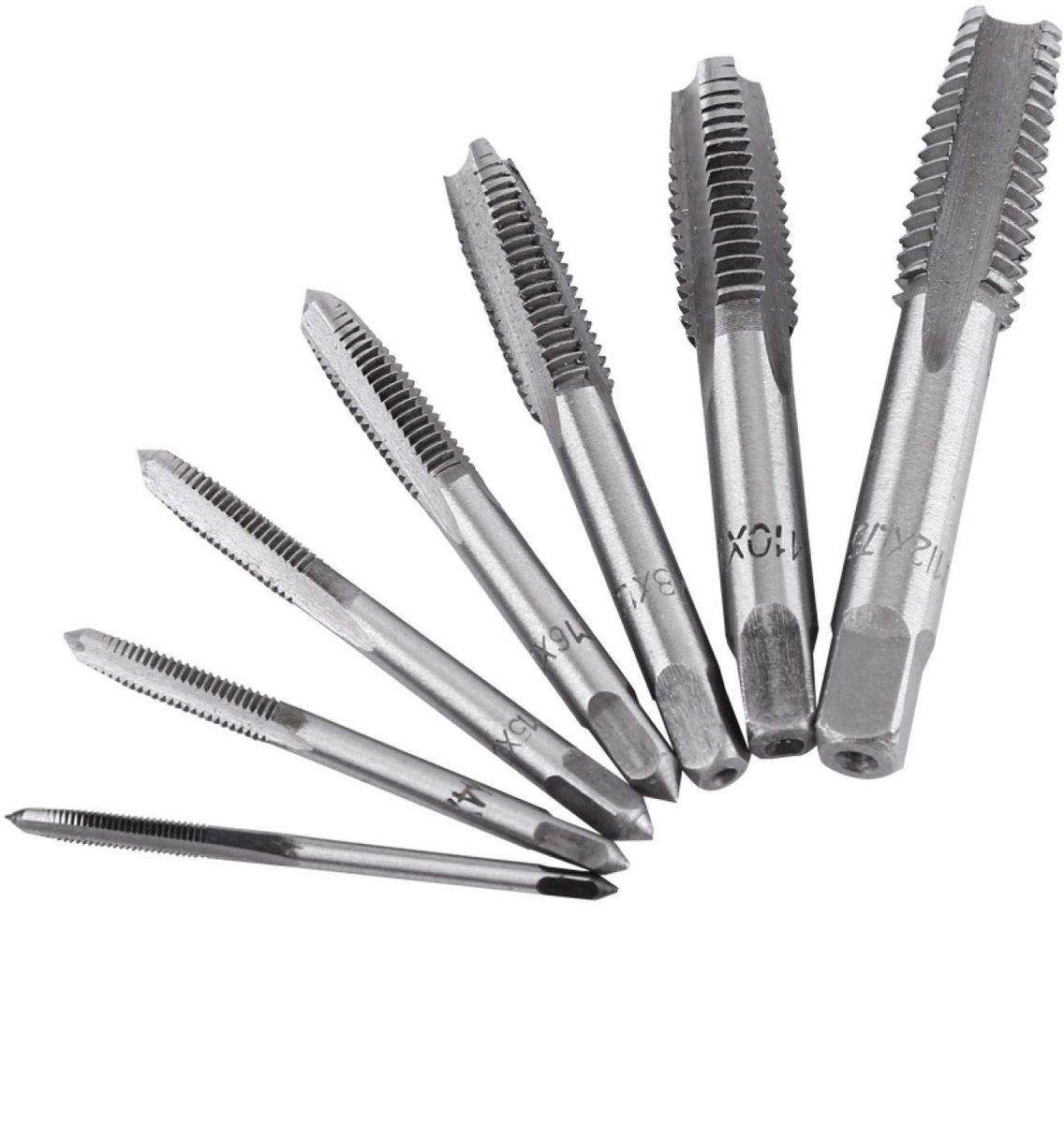 Dailygoods- Schroefkraan Set 7 Stuks - M3-M12 - Staal Tap & Die Tool - Hout/Kunststof/Aluminium - Hoge Hardheid - Voor Schroefdraad Snijden - Tapset