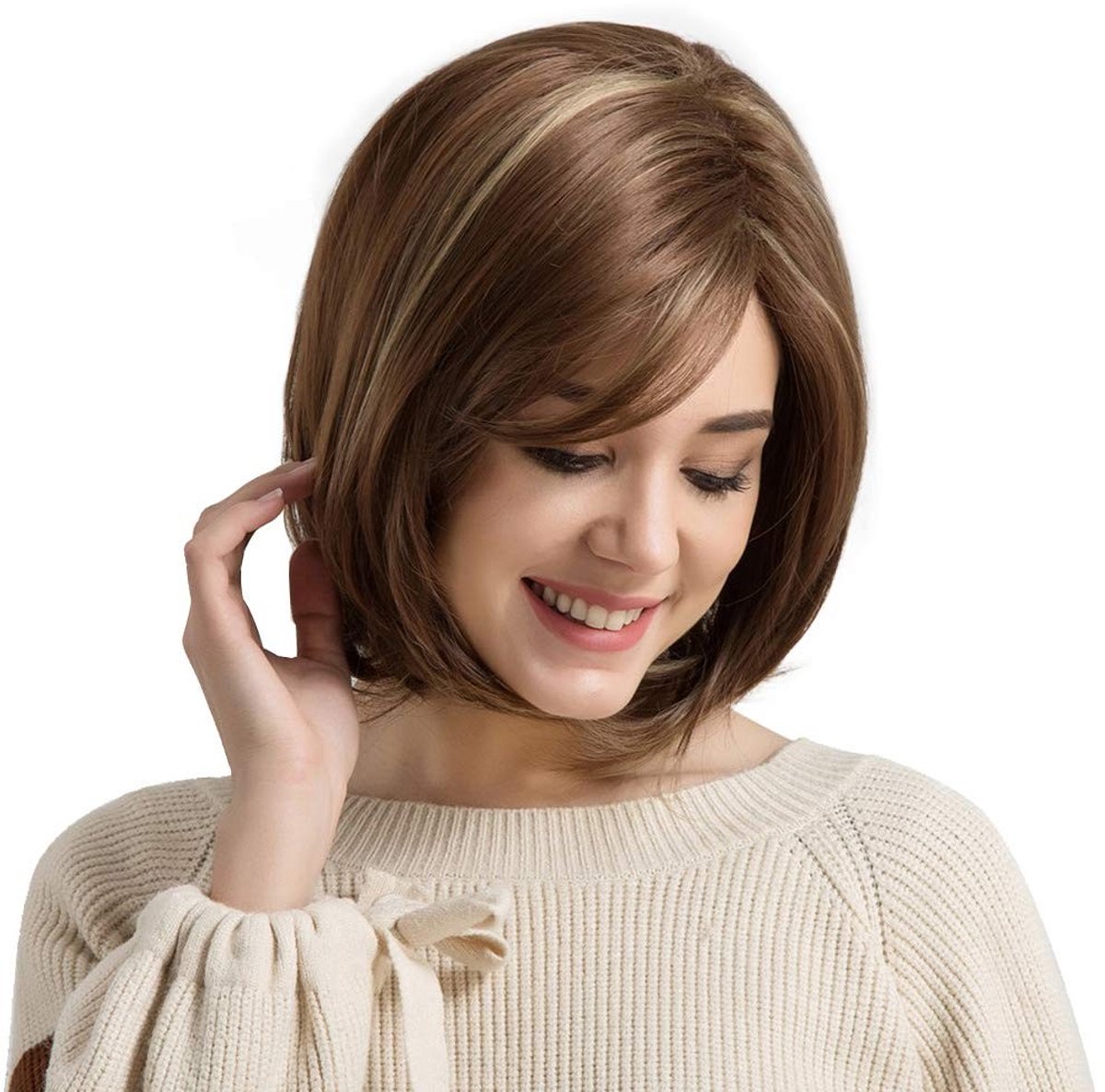 Dailygoods- Pruik Hittebestendig - Synthetisch Haar - Damespruik Kort - Cosplay Pruik - Natuurlijke Uiterlijk - Comfortabele Pasvorm - Haarstuk