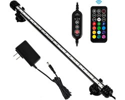 VHV 5.4W Aquarium led verlichting RGB-Lengte 39cm-Via de afstands bediening kunt u de kleuren instellen-Dimmen van de rgb aquarium verlichting is ook mogelijk - IP67-Timer-functie,Functie voor zonsopgang en zonsondergang