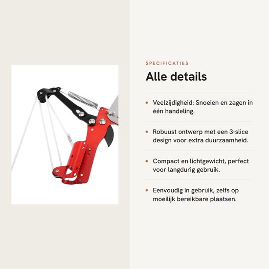Dailygoods- Takkenschaar 2-in-1 - Snoeischaar/Zaag - Hoogwaardig Zaagblad - Intrekbare Paal - Lichtgewicht - Efficiënte Tuinsnoei van Dailygoods — afbeelding 2