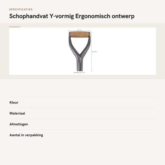 JHUBERS- Schophandvat Ergonomisch - Vervangend Spadehandvat - Y-vormig Ontwerp - 23x12 cm - 3,1 cm Binnendiameter - Geschikt voor Tuingereedschap van Jhubers — afbeelding 3