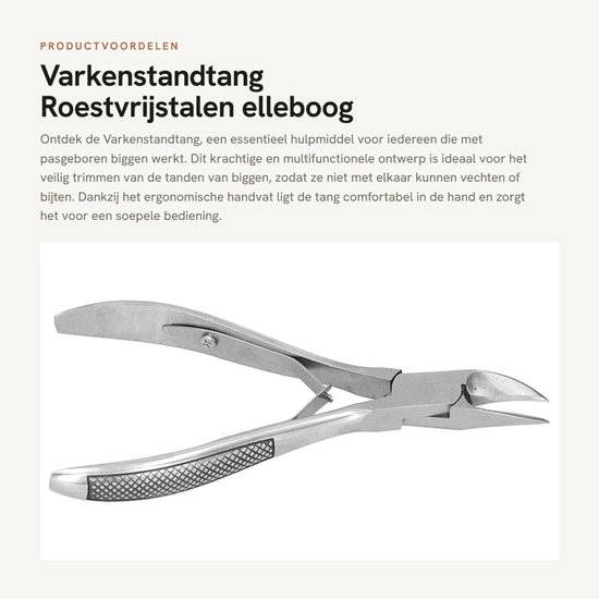 aladdien - Varkenstandtang - Roestvrijstalen elleboog - Multifunctioneel ontwerp - Geschikt voor biggen - Voor het trimmen van tanden - Ergonomisch ... van Merkloos	 — afbeelding 3