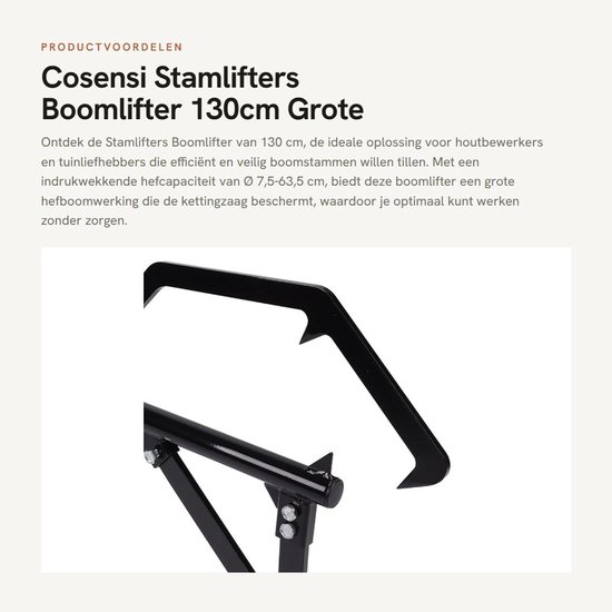 Dailygoods- Stamlifter 130cm - Ergonomisch Ontwerp - Afneembare Vloerlift - Roestbestendig - Houtkap - Voor Tuin en Landbouw - Houtjack van Dailygoods — afbeelding 2