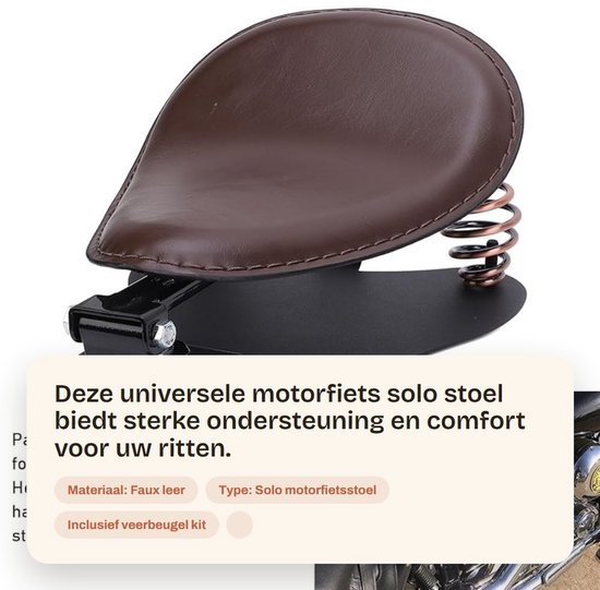 Dailygoods- Motorstoel Sterke Ondersteuning - Faux Lederen - Retro Motorfiets - Cruiser Motoren - Touring Motoren - Professionele Installatie Aanbevolen - Motorfiets Zitting van Dailygoods — afbeelding 2
