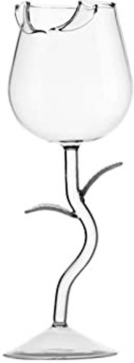 Dailygoods- Wijnglazen Roosvormig - Borosilicaatglas - 280 ml - Creatief Design - Romantische Sfeer - Geschikt voor Feesten - Wijnkelk