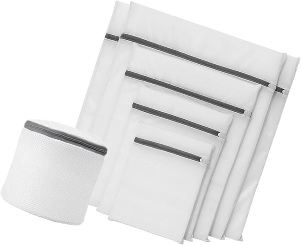 Waszakken met Ritssluiting - Kleding Beschermer - Fijne Was Beschermen - Micromesh Systeem - 60x60CM - Wit