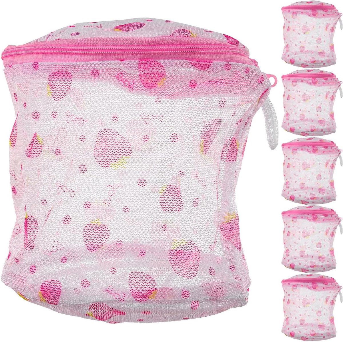 Waszakken Fijne Mesh - Kleding Beschermers - Kleding Beschermen - Fijne Mesh Structuur - 15x15x15cm - Roze