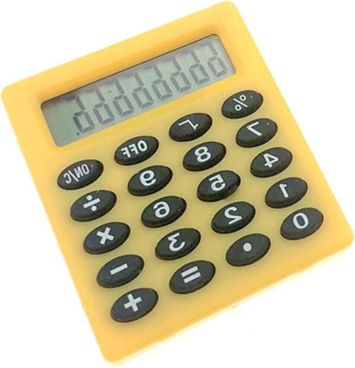 Handheld Calculator - Mini Rekenmachine - Schoolwerk - 8-Cijferig Display - 5.3 cm - Geel