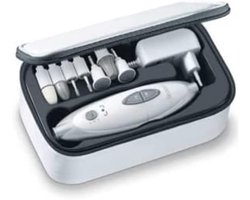 Sanitas SMA 35 elektrische manicure-/pedicureset, met 7 opzetstukken voor nagelverzorging, wit/zilver