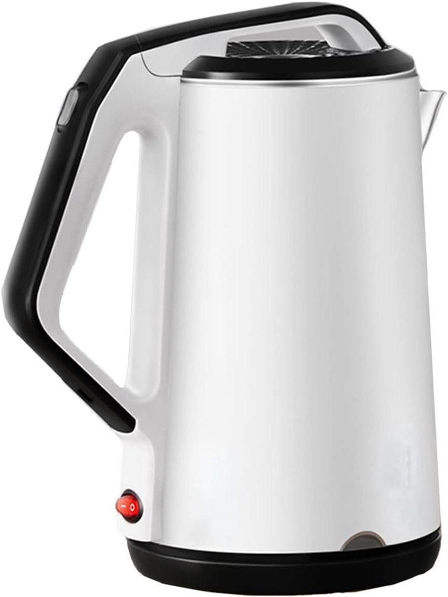 Elektrische Waterkoker Theeketel Warmwater Snel Water Koken Dubbelwandig Rvs 2.3 Liter Wit