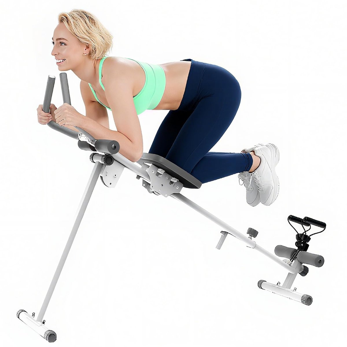 Dailygoods- Roeitoestel 4-in-1 - Inklapbare Roeimachine/Beenpersmachine - Fitnessapparaat voor Thuis - Indoor Toestel - Max. 120 kg Belastbaar - Comfortabele Rugleuning