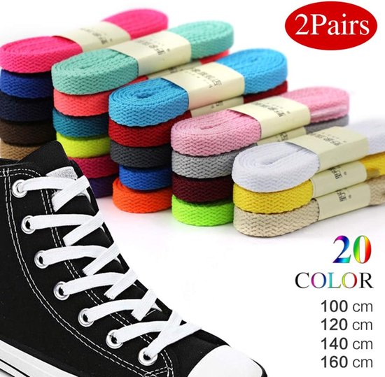laces for trainers Elastic laces, boot laces, 2 pairs thick flat shoelaces, wide shoes, laces, laces for boots and shoes(Beige,160cm) — afbeelding 3