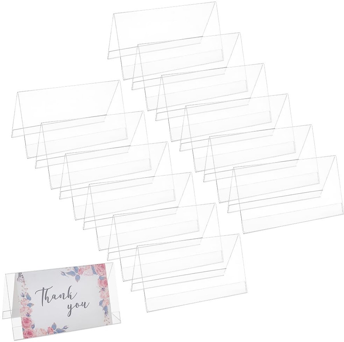 Dailygoods- Naamtent 16PCS - Acryl - 18x8.5cm - V-vorm - Duidelijke Etiketvertoning - Sterk en Duurzaam - Perfecte Leeshoek - Signage Holder