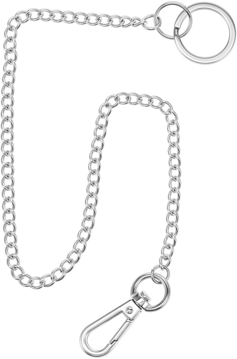 Dailygoods- Sleutelhanger 40 cm - Portemonneeketting - Karabijnhaak - Roestvrij Staal - Sleutelring 2,5 cm - Modieus Design