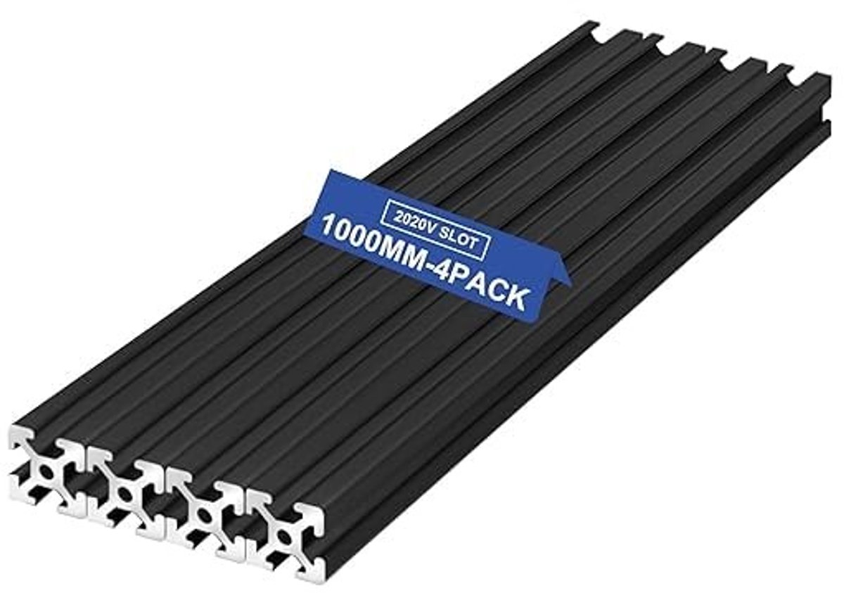 Dailygoods- Lineaire Rail Geanodiseerd - Aluminium Profielen - 4 Stuks - 1000 mm - V-Slot 2020 - Geschikt voor 3D-printers/CNC-machines - Aluminium Profiel