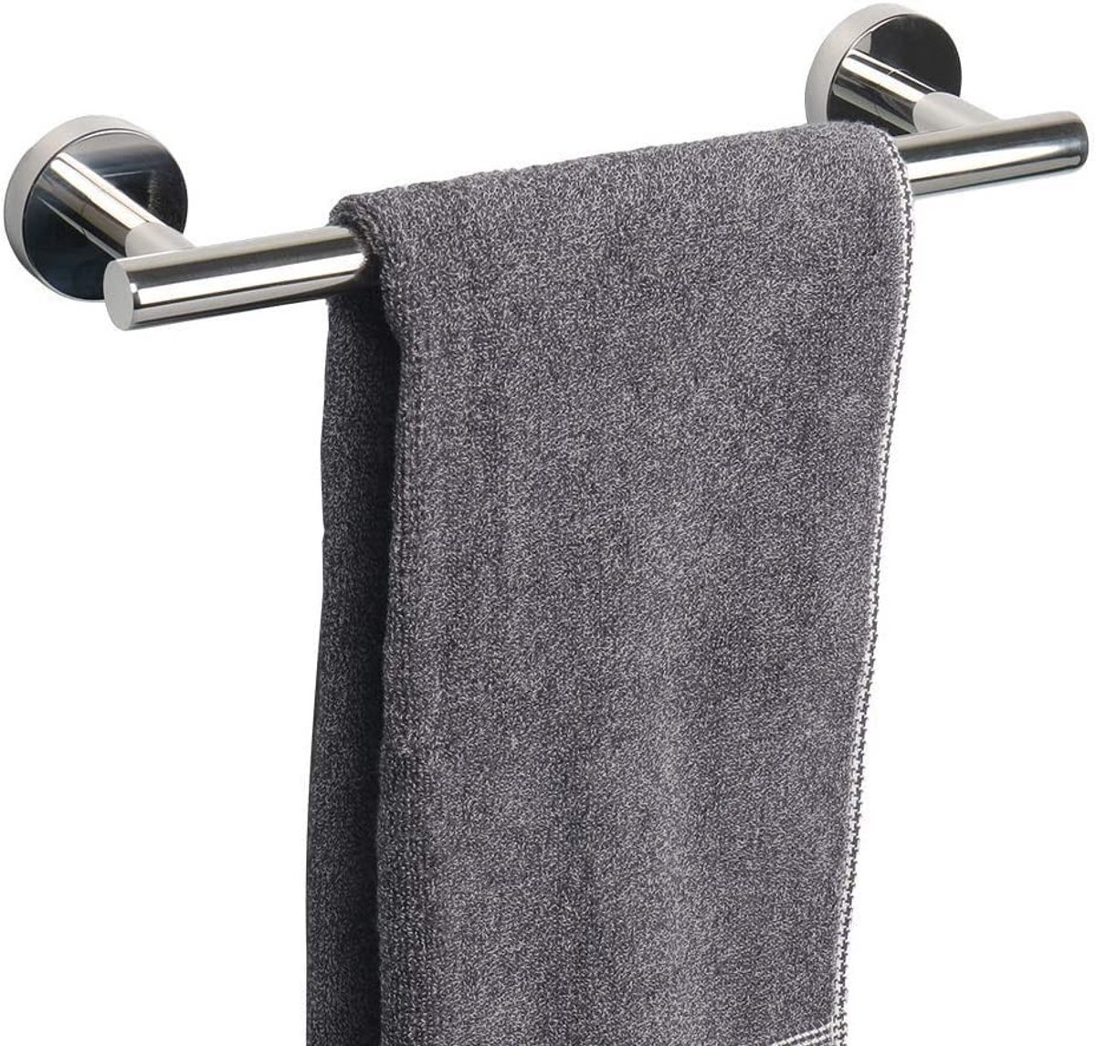 Dailygoods- Handdoekenrek 30CM Roestvrij Staal - Wandmontage - Handdoekhouder - Badkamerhouder - Duurzaam - Gepolijst Chroom