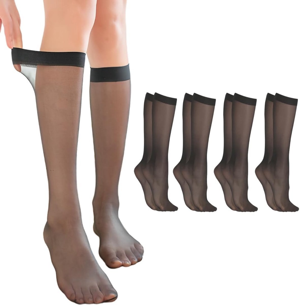 Dailygoods- Knielousen Dames - Lichtgewicht/Comfortabel - Transparant - Klassiek/Elegant - Nylon - Geschikt voor Elk Seizoen - Dameskousen