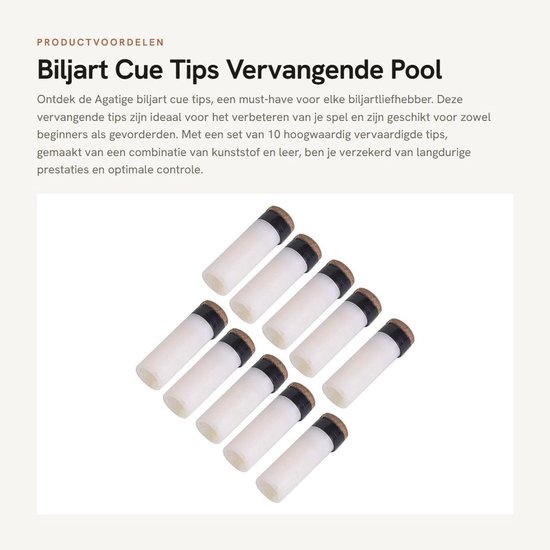 ONF3 - Biljart Cue Tips - Vervangende Pool Tips - 10 stuks - Kunststof en Leer - Perfect voor Biljartkeu - Diverse Grootte Opties van Merkloos — afbeelding 4