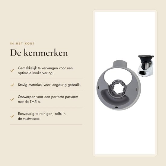 Dailygoods- Mengkom Vervanging voor TM5 6 - Stevige Basis - Hoogwaardig PP - Gemakkelijk Te Reinigen - Geschikt voor Kookblender - Lange Levensduur - Keukenmachineonderdeel van Dailygoods — afbeelding 2