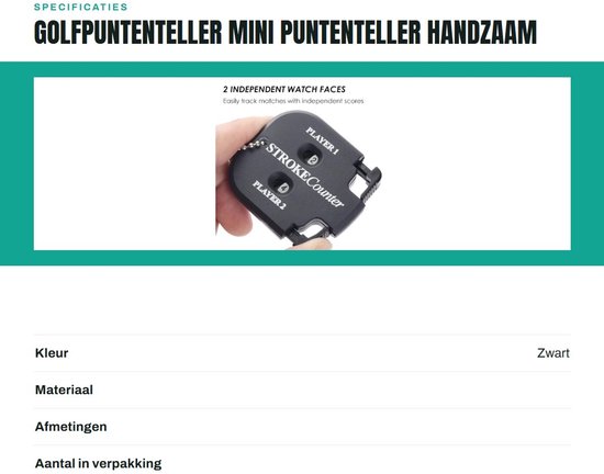 Dailygoods- Puntenteller 2 stuks - Golfpuntenteller - Draagbare Teller - Handmatige Teller - Vierkante Puntenteller - Duurzaam ABS-kunststof - Afmetingen 4,9 x 5,5 cm - Golfscoreteller van Dailygoods — afbeelding 3