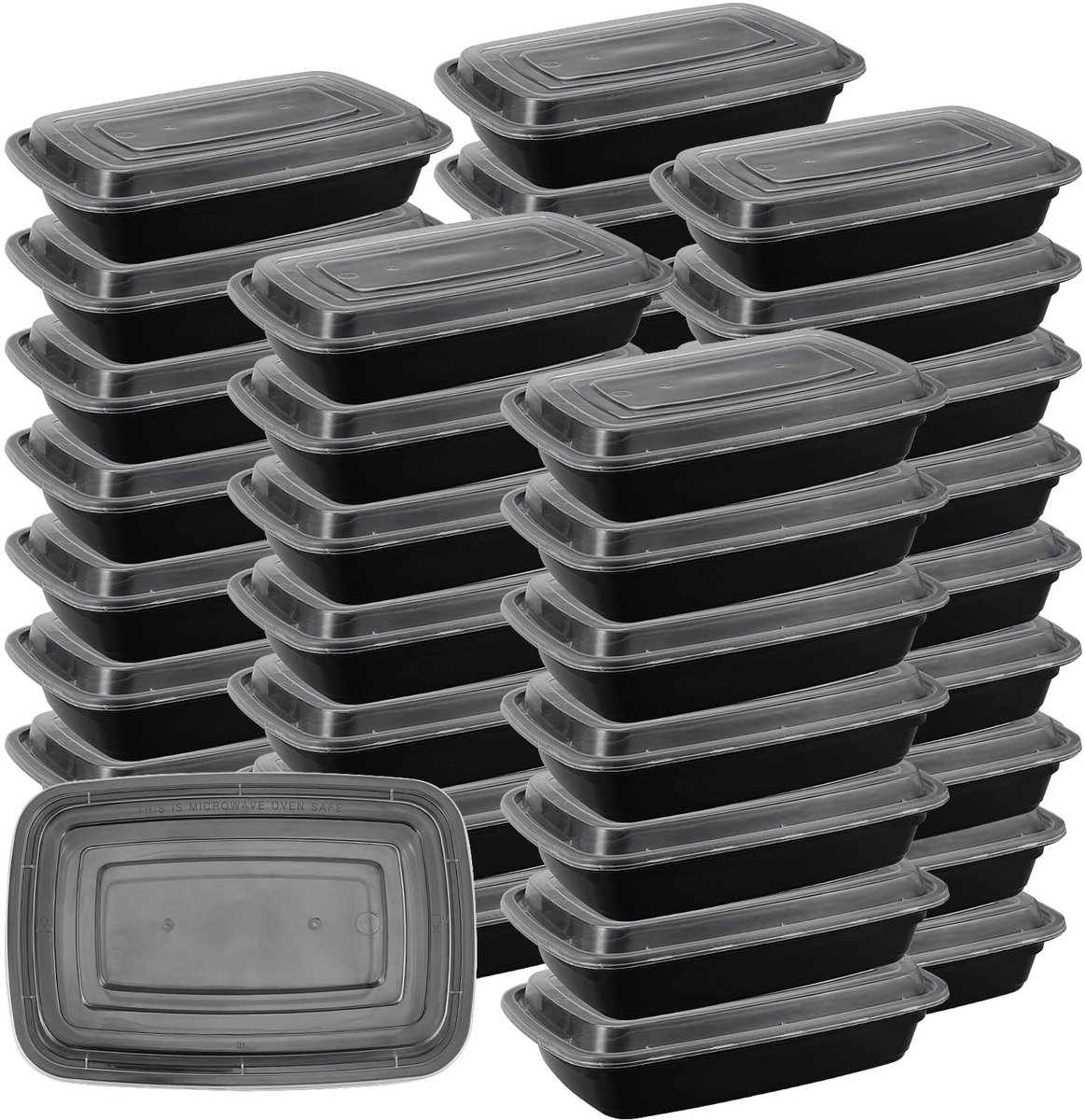 Dailygoods- Maaltijdcontainers 40 Stuks - 750ml - BPA-vrij - Herbruikbare Bento Lunchdozen - Magnetron- en Vriesbestendig - Stevige Plastic Dozen - Afmetingen 22,5 x 15,2 x 5 cm - Voedselopslag