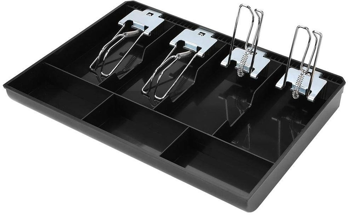 Dailygoods- Kassakast 100% gloednieuw - Kassa-insteekvak - Insteekvak voor kassier - 7 Rasters - 4 Vakken voor bankbiljetten - 3 Muntvakken - Comfortabel ontwerp - Casseerdoos