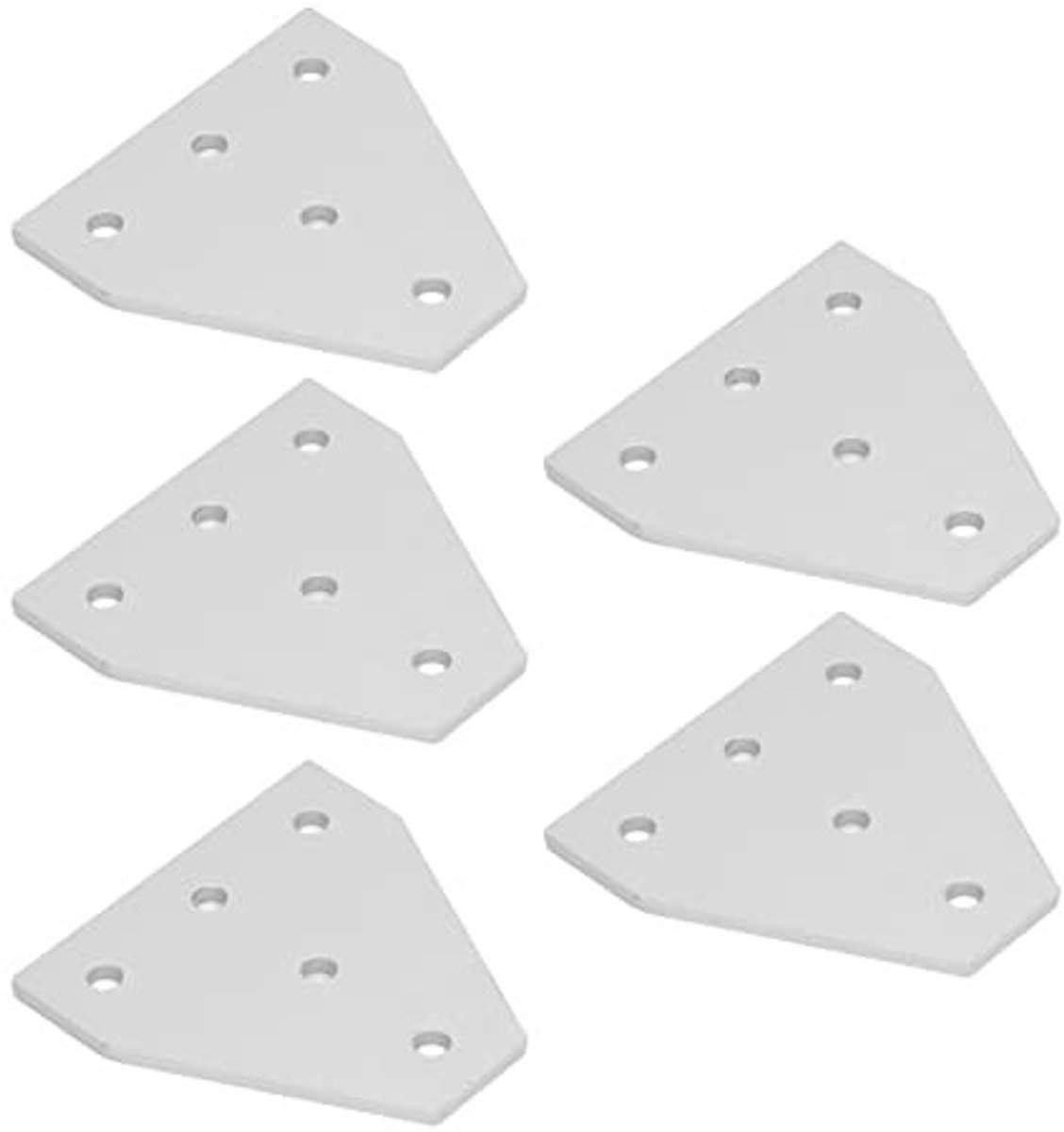 Dailygoods- Verbindingsplaat Drukbestendig - 5 Gaten - 5 Stuks - Roestvrij Staal - Zware Versterkte Koppelplaat - Stevig en Duurzaam - Verbindingselement