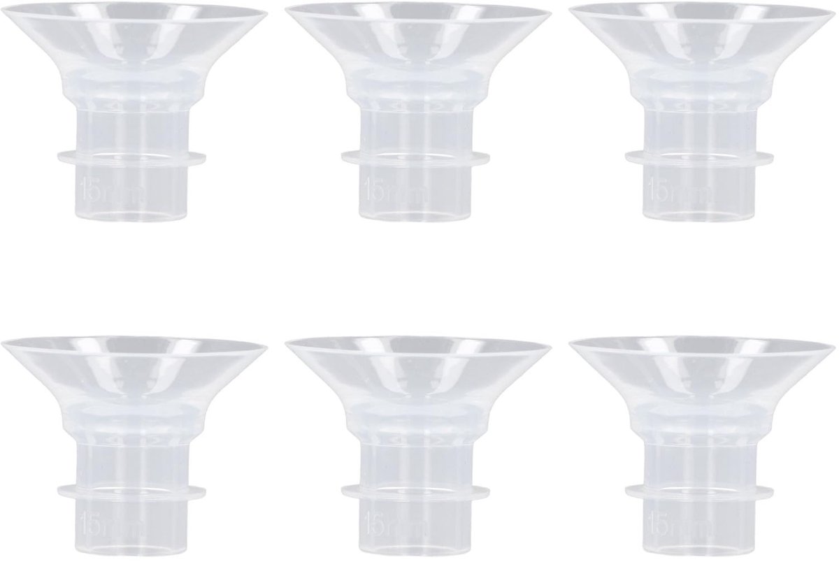 Dailygoods- Flensinzetstukken Veilig - 6 Stuks - Vloeibaar Siliconenmateriaal - Draagbaar - Hygiënisch - BPA-vrij - Borstvoedingsinzetstukken