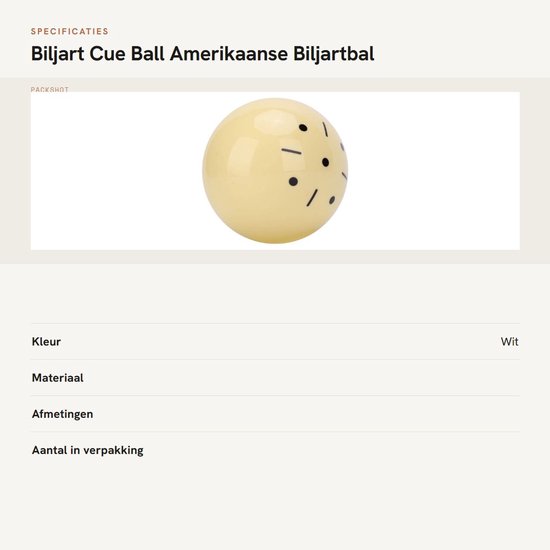 Dailygoods- Biljartbal Standaard Grote Speelbal - Snooker Oefenbal - Trainingsbal - Dot-spot - 57.2MM - Schokbestendig van Dailygoods — afbeelding 3
