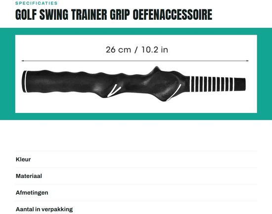 Dailygoods- Golf Grip Trainer - Rubber Grip - Handpositie Hulp - Ergonomisch Ontwerp - Zwart - Verbeter Nauwkeurigheid - Golfhandvat van Dailygoods — afbeelding 2
