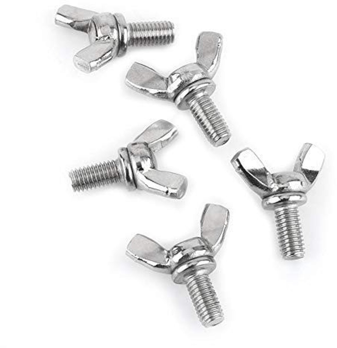 Dailygoods- Vlinderschroef 5 Stuks - M6 DIN316 - Roestvrij Staal - Vleugelhandgreep - Schroefdraadlengte 30 mm - Hoogwaardige Kwaliteit - Handgreep