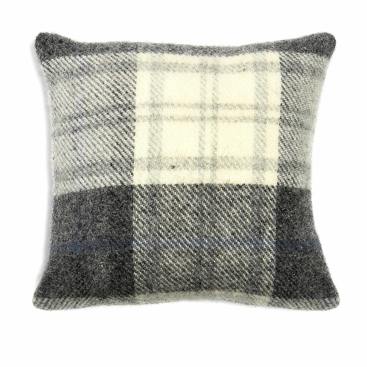 WOOOL® Kussen - COTTAGE Check (Grey) - 50x50cm - 100% Wol