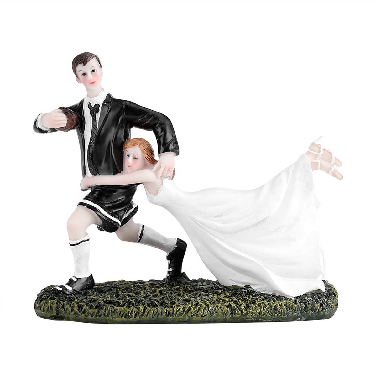 Dailygoods- Rugbyfiguur romantische bruidegom - Taartdecoratie - Woondecoratie - Aandenken - Auto ornament - Valentijnsdag - Taarttopper