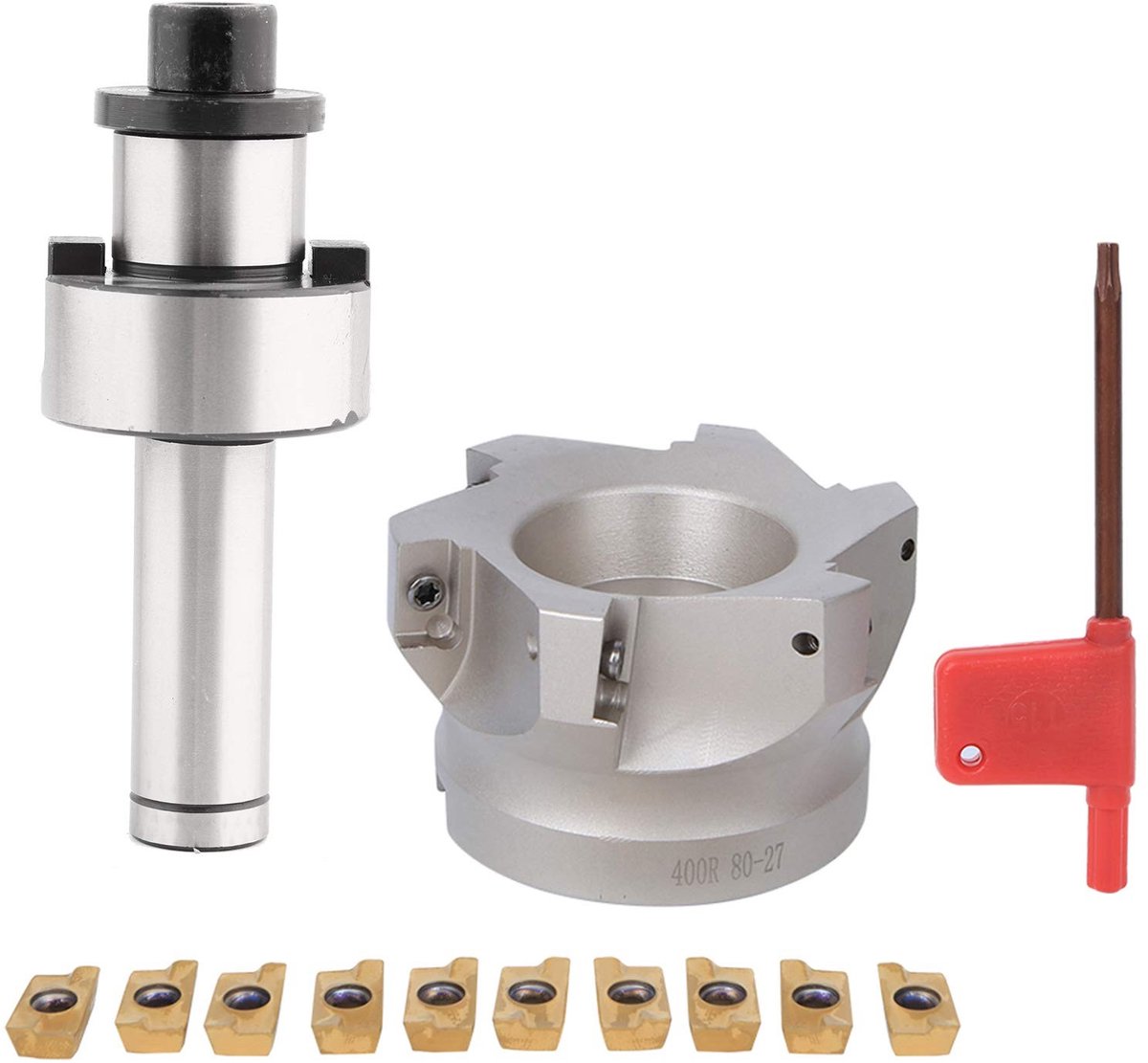 Dailygoods- Schachtfrees Met Tanghouder - 10 Stuks Freesinzetstukken - Roestvrij Staal - Hoge Precisie - Oxidatieweerstand - Temperatuurbestendig - Freestool