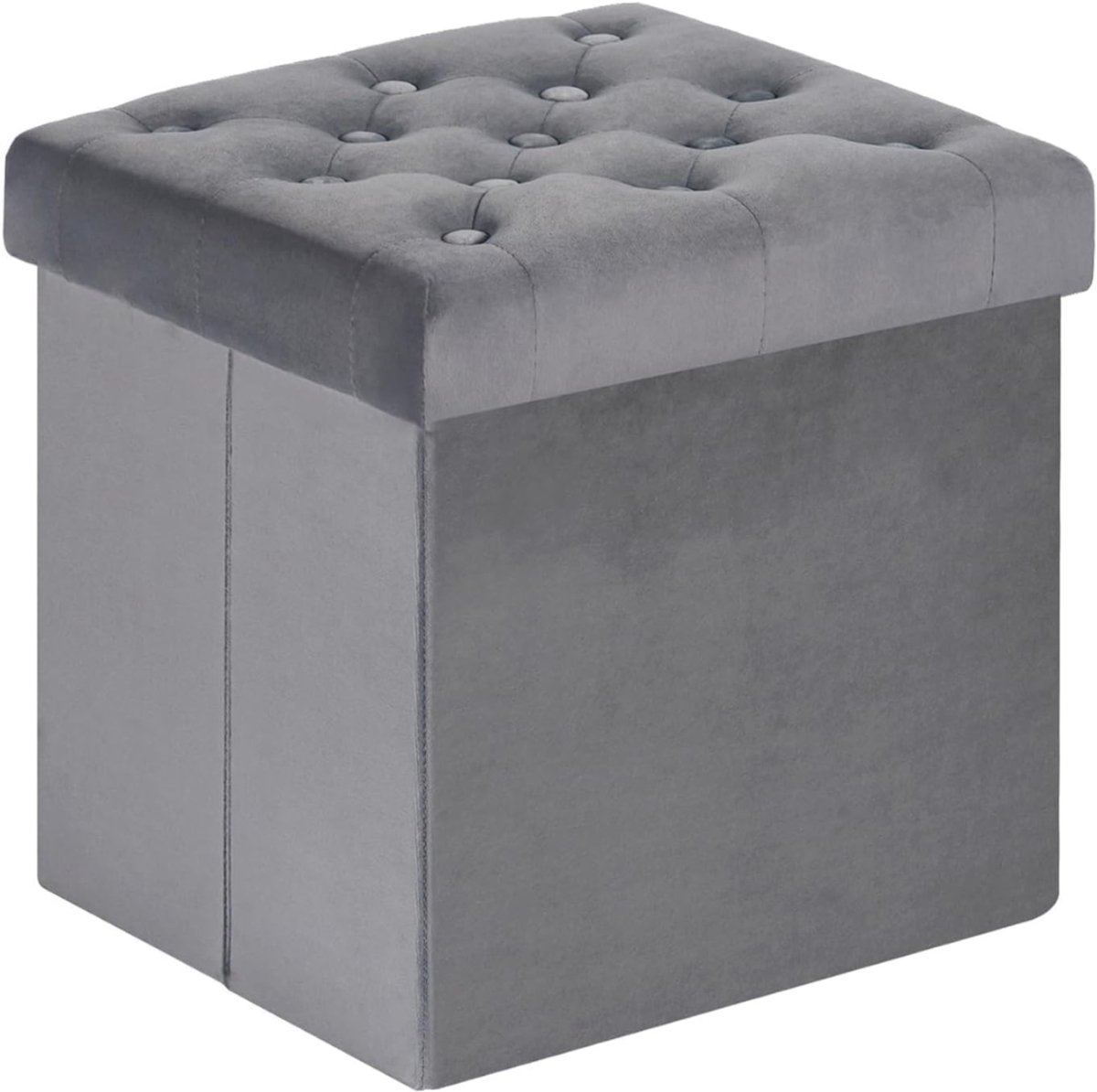 QUOVO® Voetenbankje of poef - Voetenbankje - Poef - Hockers en poefen - Grijs - 40cm x 40cm x 40cm