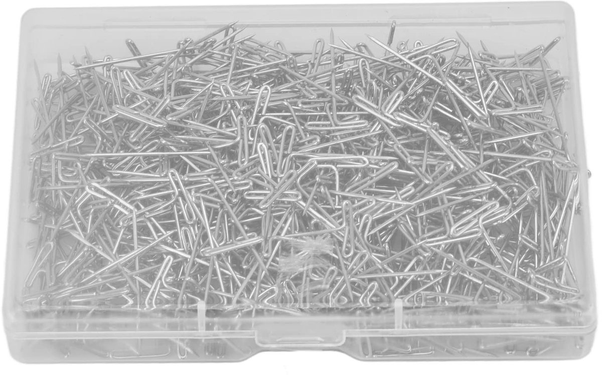 Dailygoods- T-pinnen 500 Stuks - Roestvrij Staal - 27 Mm - Plastic Doos - Duurzaam - Eenvoudige Installatie - Pruikspelden