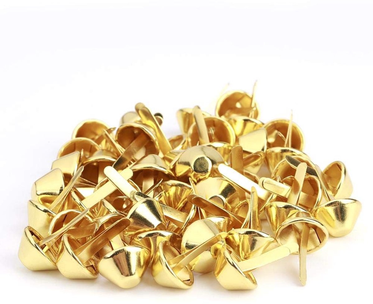 Dailygoods- Klinknagels 50 Stuks - Voeten 15mm - Goud/Messing/Nikkel/Zwart - Hoogwaardige IJzer - Duurzaam - Decoratie voor Handtas - Zakvoeten