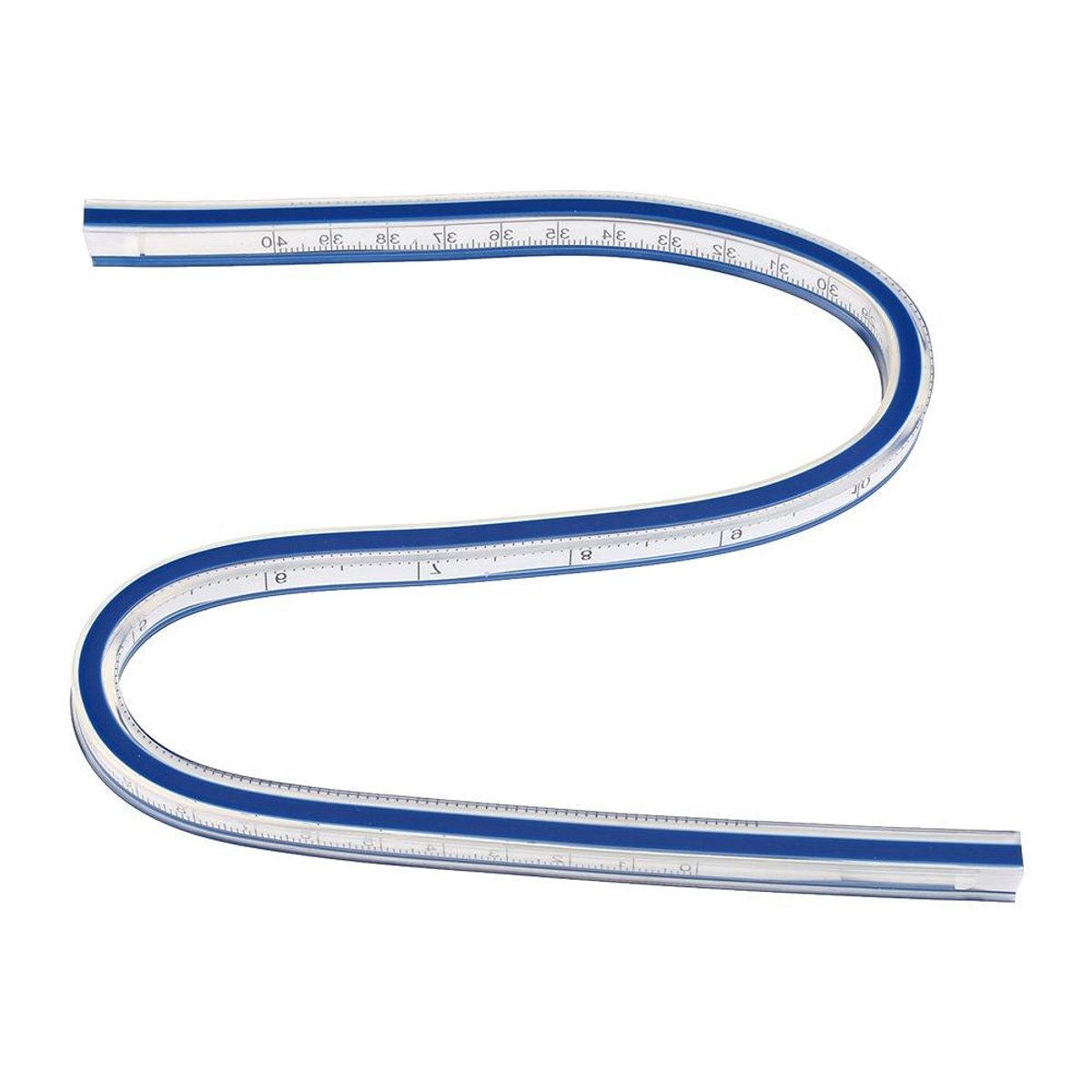 Gebogen Liniaal - Flexibele Meetlat - Kleding Ontwerpen - Dubbelzijdig Gebruik - 40 cm - Transparant