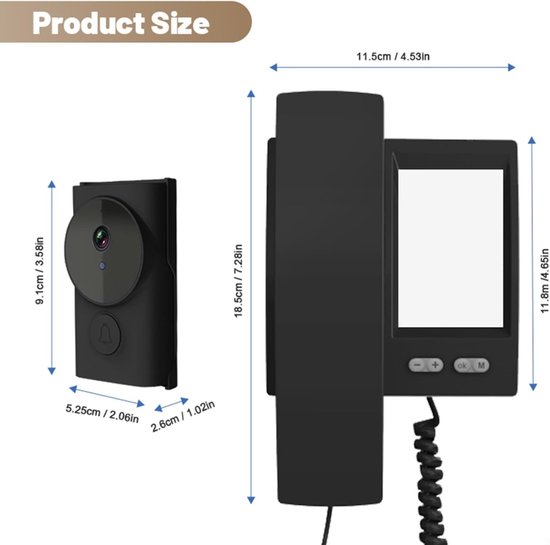 Videodeurbel intercom - Draadloze intercom set - Veilige huiscommunicatie - Directe verbinding geen wifi van Merkloos — afbeelding 4